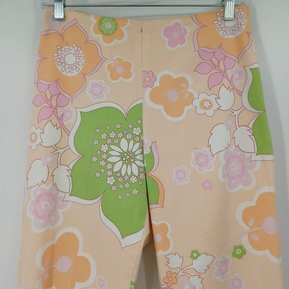 Barbara Gerwit Floral Straight Leg Pants Multicolor Women's 6 Preppy Summer - Picture 3 of 12